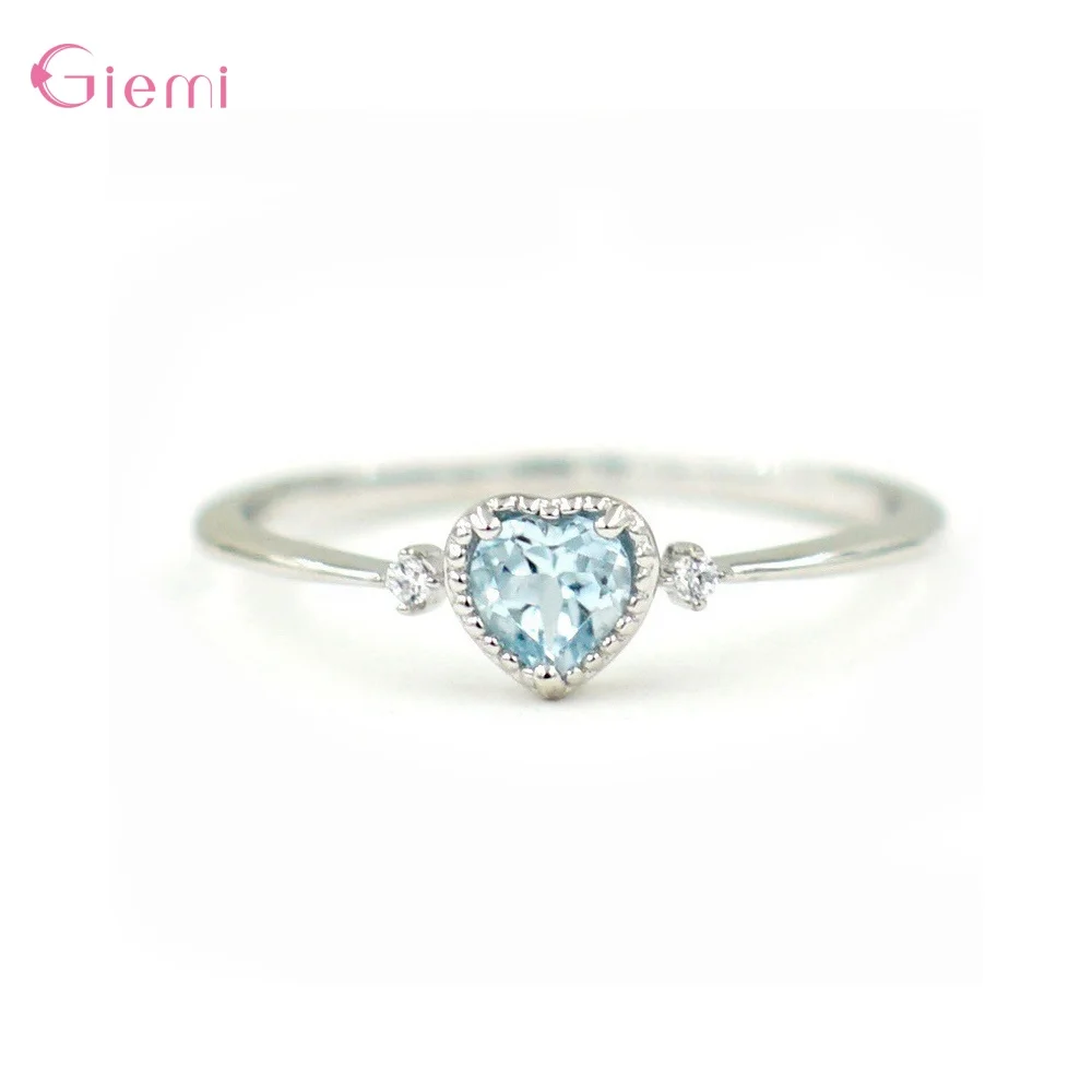 New Statement Women Silver Color Rings Women Anillos Mujer Heart Shaped Ring Wedding Engagement Friendship Gift Jewelry