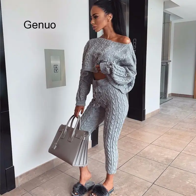 Musim Dingin Merajut Sweater Celana Kodok untuk Wanita 2018 Solid Lengan Panjang Musim Gugur Pakaian Bermain Garis Femme Romper Wanita Jumpsuit