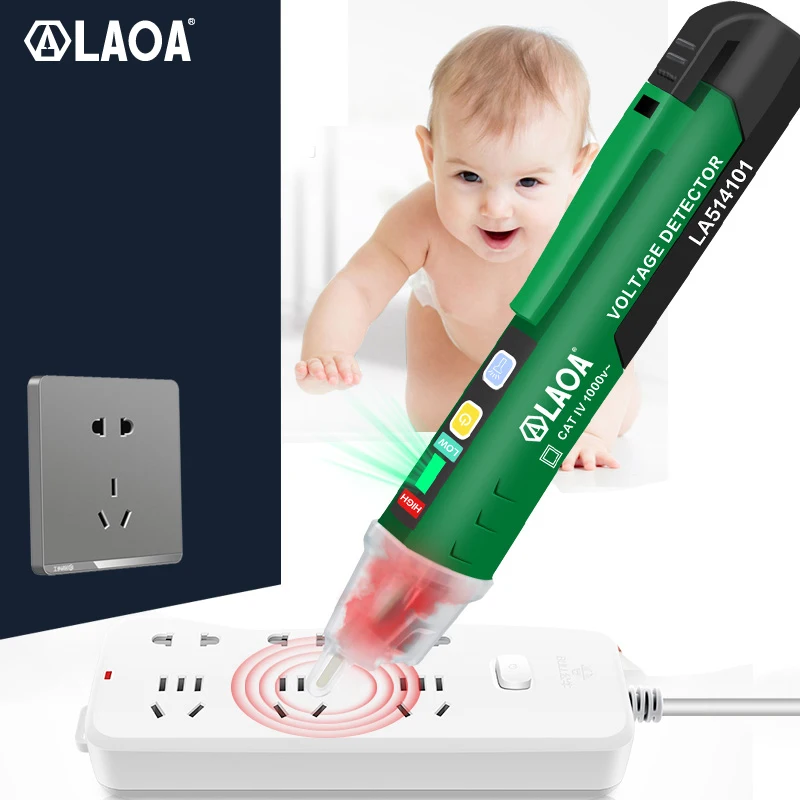 LAOA Voltage Meter Induction Probe Pen Detectors Smart Non-Contact Electric Sensor Tester Pen 90-1000V Current Electrician Tool