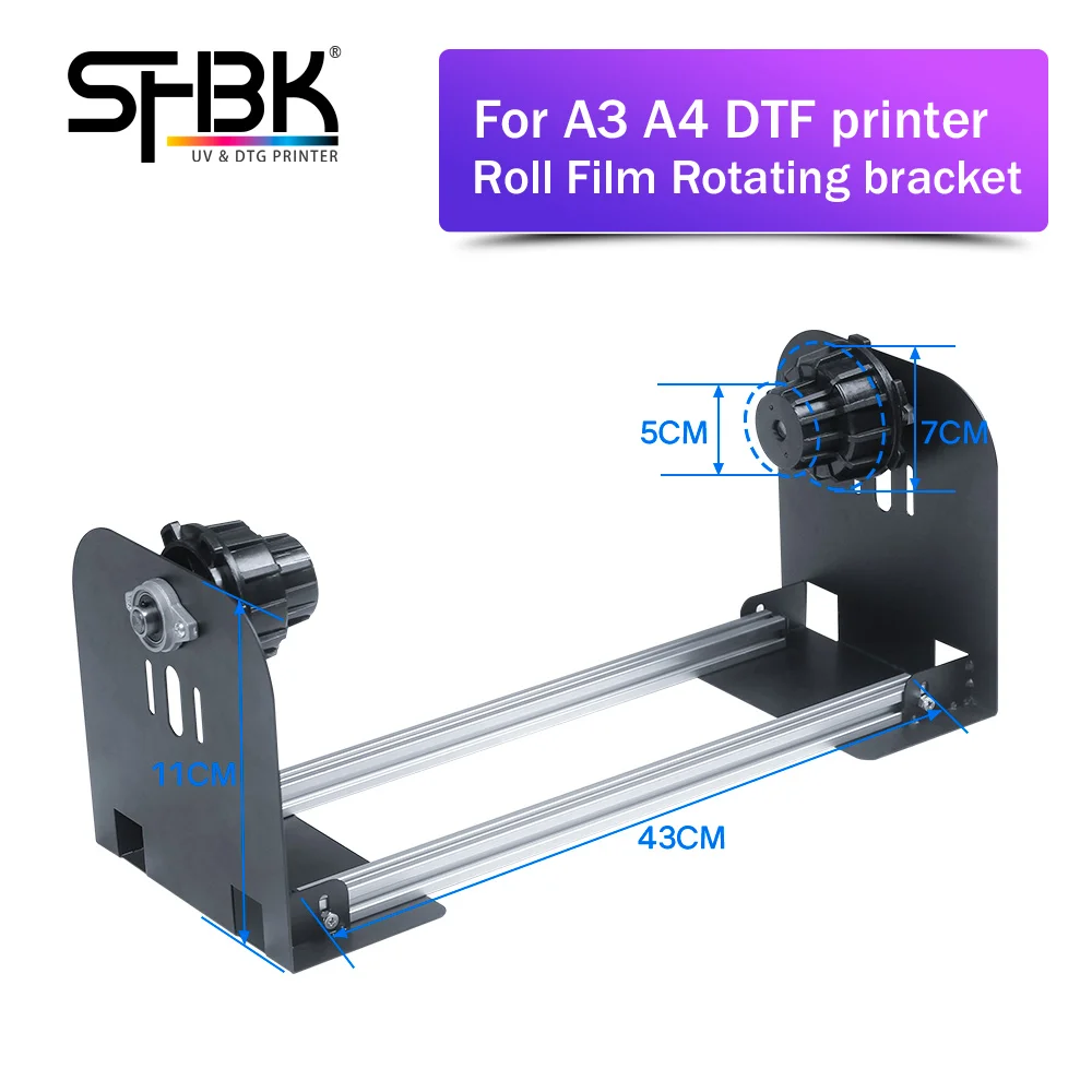 Imagem -01 - Dispositivo de Giro do Suporte do Filme do Rolo do Animal de Estimação da Impressora Dtf para Epson a3 a4 L805 L1800 1390 R2000 P400 R2880 R1900 Peças Adicionais do Rolo