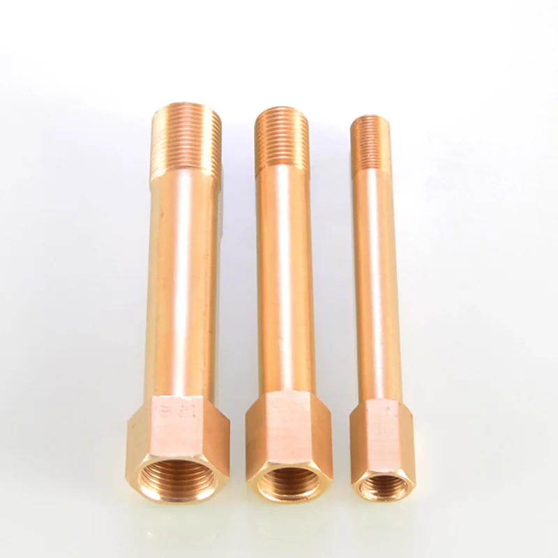 Konektor Konektor Adaptor Puting Panjang Fitting Pipa Kuningan Ulir Laki-laki Ke Perempuan untuk Gas Bahan Bakar Air 1/8 "1/4" 3/8 "BSP