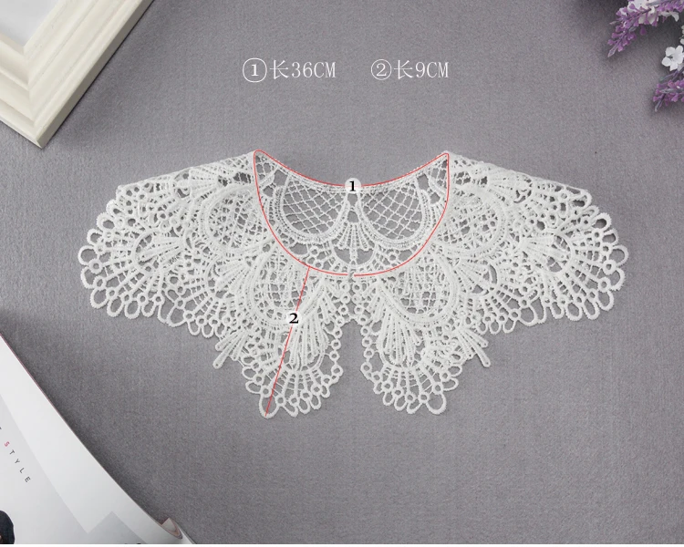 New Hand Crochet Product Fake Neckline Collar Hollow Tulle Lace Fabric Shawl Vest Shoulder Female Decorative Lace Fabric