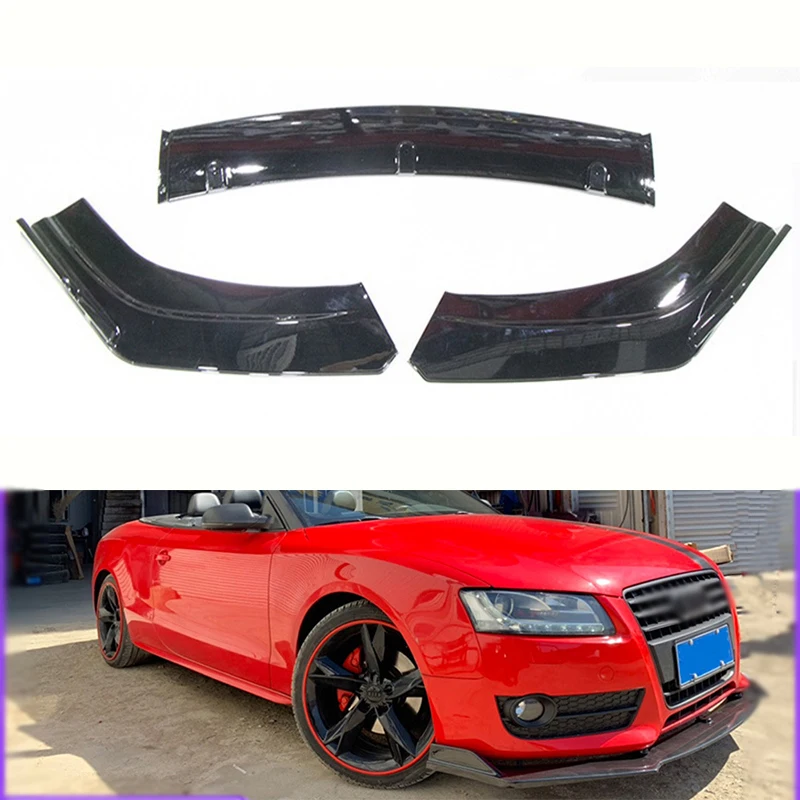 

3PCS Universal Car Front Bumper Splitter Lip Diffuser Chin Bumper Body Kits For Benz For BMW For Honda For Ford Audi cabon black