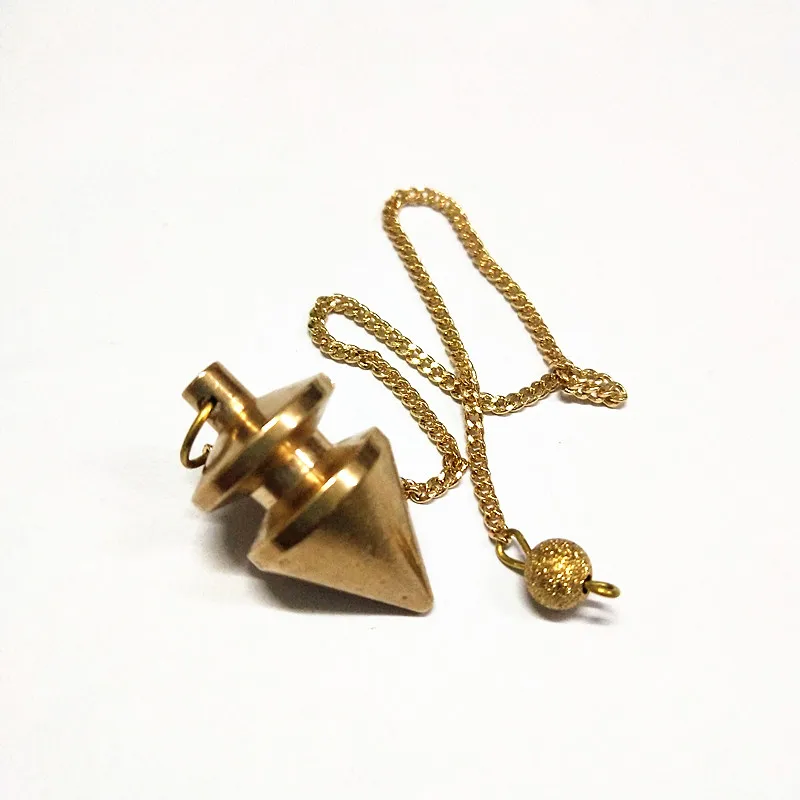 Ya.x Metal Divination Pendulum for Biolocation Fortune Telling Gyro Pendule Spirituel Reiki Charms Cone Brass Pendant Chakra