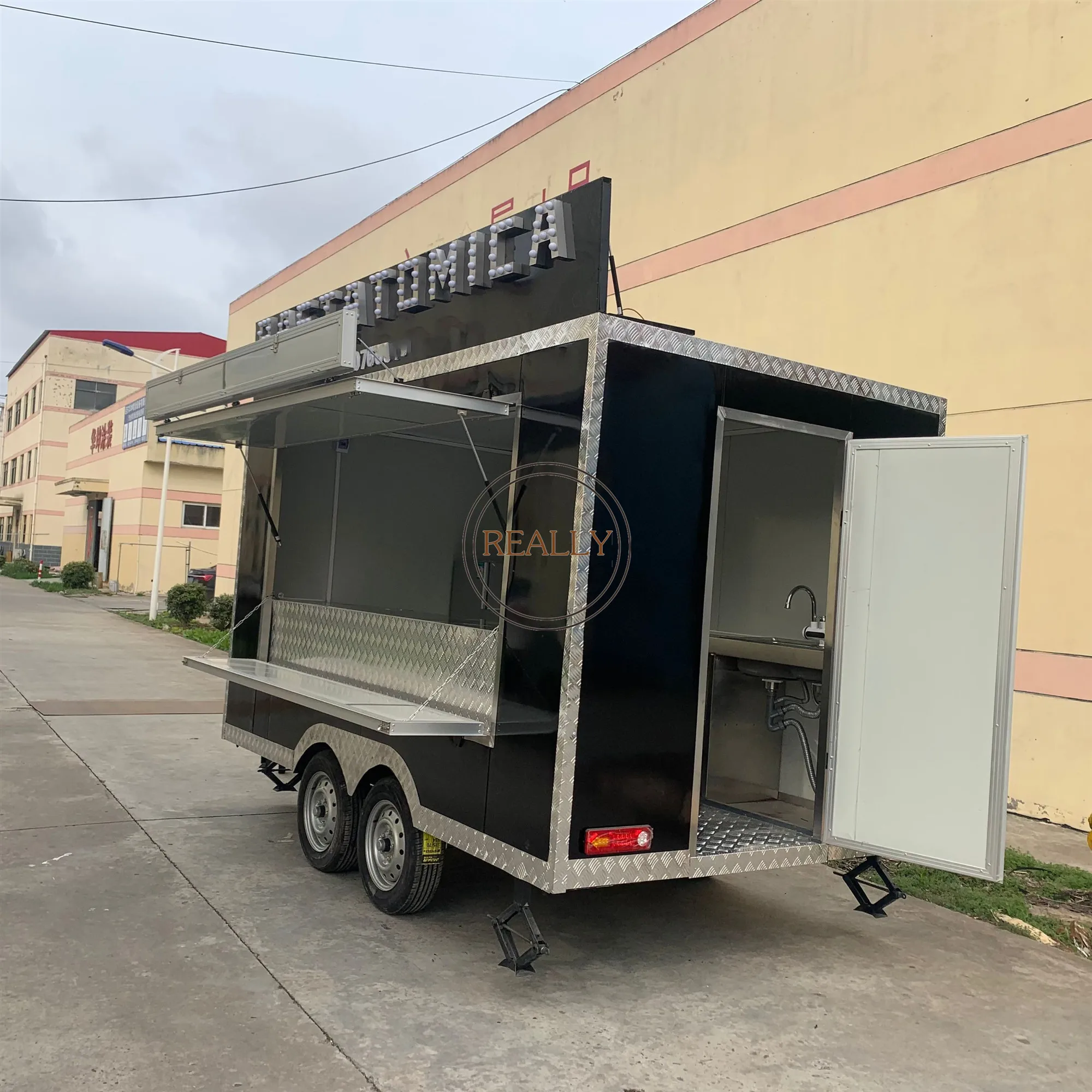 Strada vendita caffè furgone carrello distributore Pizza Taco cibo furgone camion gelato rimorchio Mobile veloce per alimenti