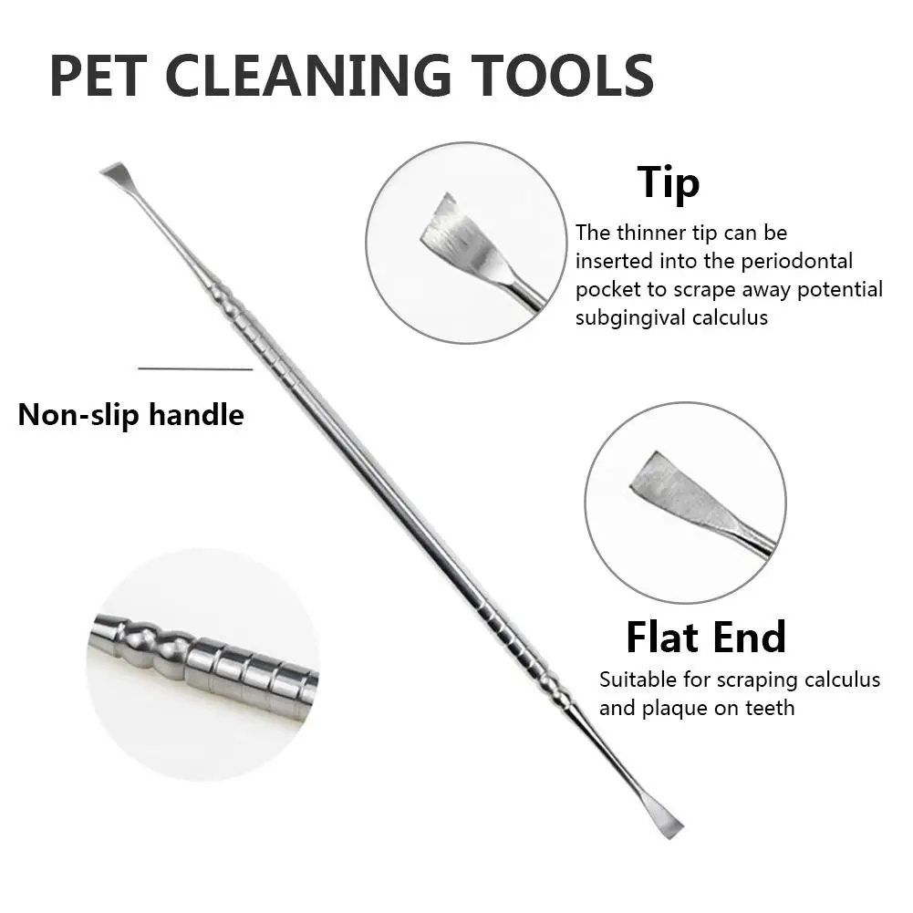 Pet Dog Oral Hygiene Cleaning Tool Stainless Steel Tooth Scaler And Scraper Tartar Calculus Remover For Cat Dog Teeth Clean Tool