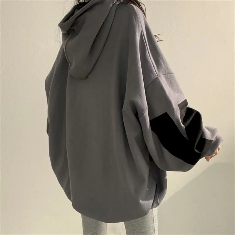 Fashion Letter Printing Hoodies Women 2024 Spring Autumn Thin Street Sports Loose Large Size Casual Hooded Pullover Womens Tops