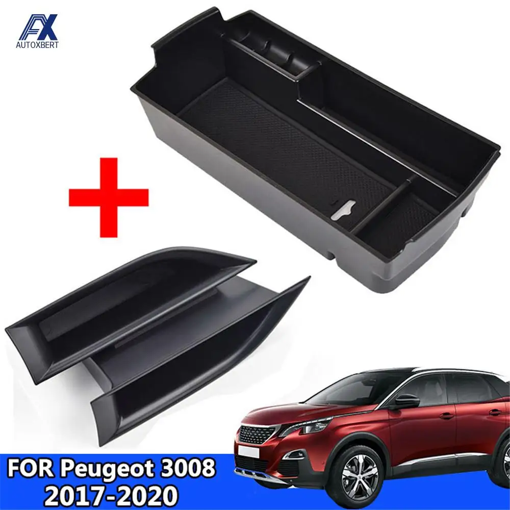 Car Armrest Box Storage For Peugeot 3008GT 3008 5008 2017 2018 2019 2020 2021- 2023 Central Console Storage Box Stowing Tidying