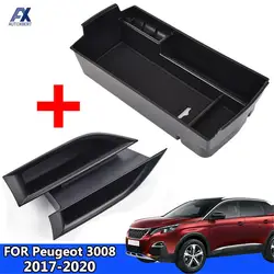 Car Armrest Box Storage For Peugeot 3008GT 3008 5008 2017 2018 2019 2020 2021- 2023 Central Console Storage Box Stowing Tidying