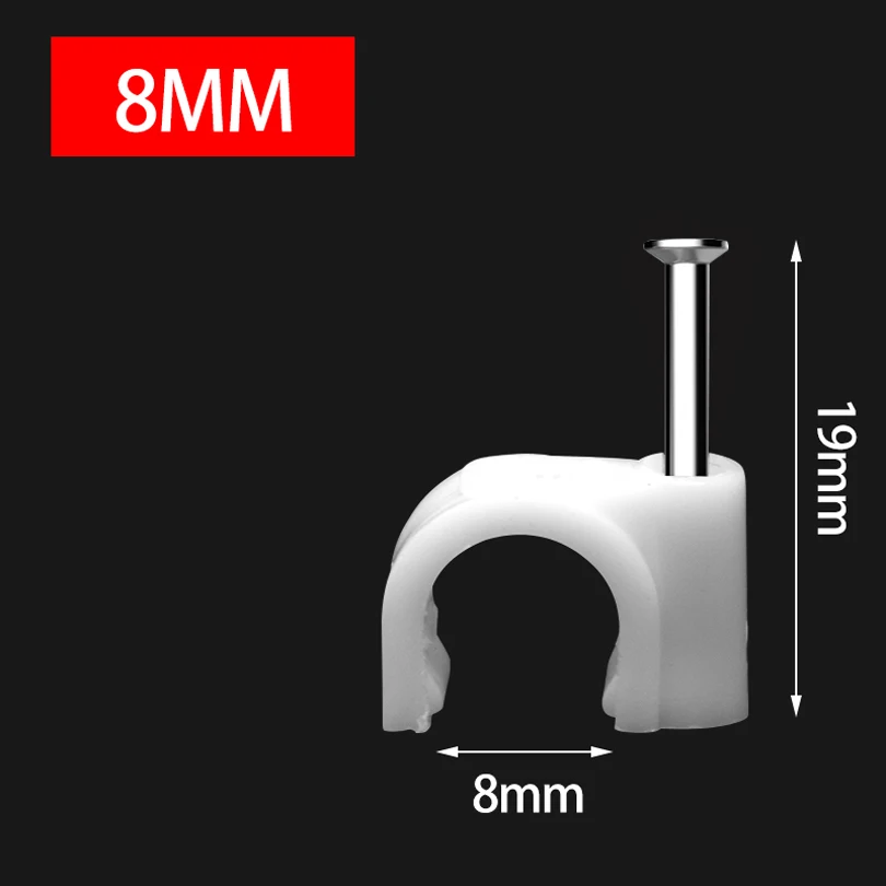 100 Stück Runde Kabelclips 4mm 6mm 8mm 10mm Kabelmanagement RG6 CAT6 RJ45 Elektrische Kabelhalter Kreisförmige Kabelclips – Detail 9