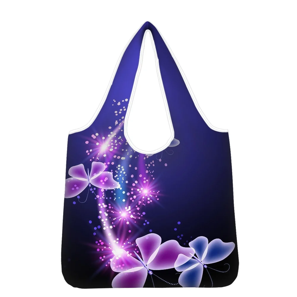 Hycool Designer Tote Bag Butterfly Pattern Reusable Bag Reusable Kawaii Gift Tote Shopping Bags For Groceries Custom Logo