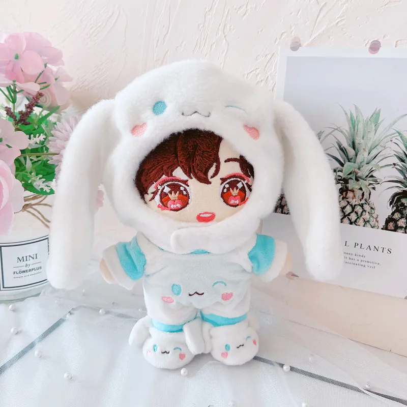 5pcs/set 20cm EXO Baby Doll Clothes Plush Doll's Clothes Lovely Dog Hat Toy Dolls Accessories for Korea Kpop EXO idol Dolls