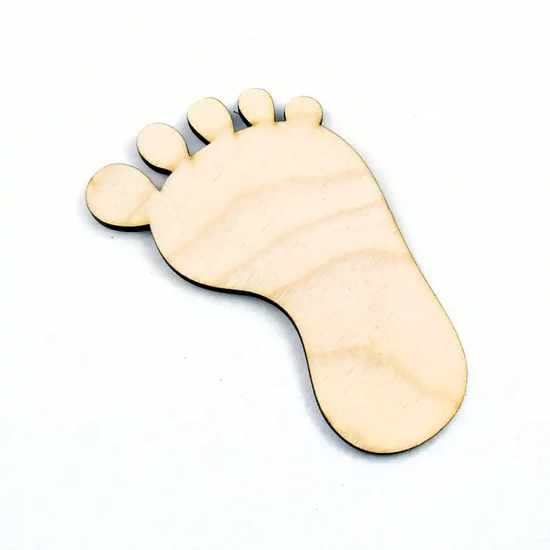 Wooden Baby Feet Shape For Crafts And Decoration - Laser Cut - Baby Shower - Baby Feet - Baby Feet Charm - Baby Footprint