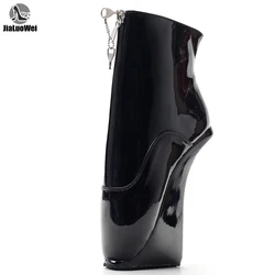 JIALUOWEI Super sexy extreme lockable zipper ballet wedge boots Size 36-46