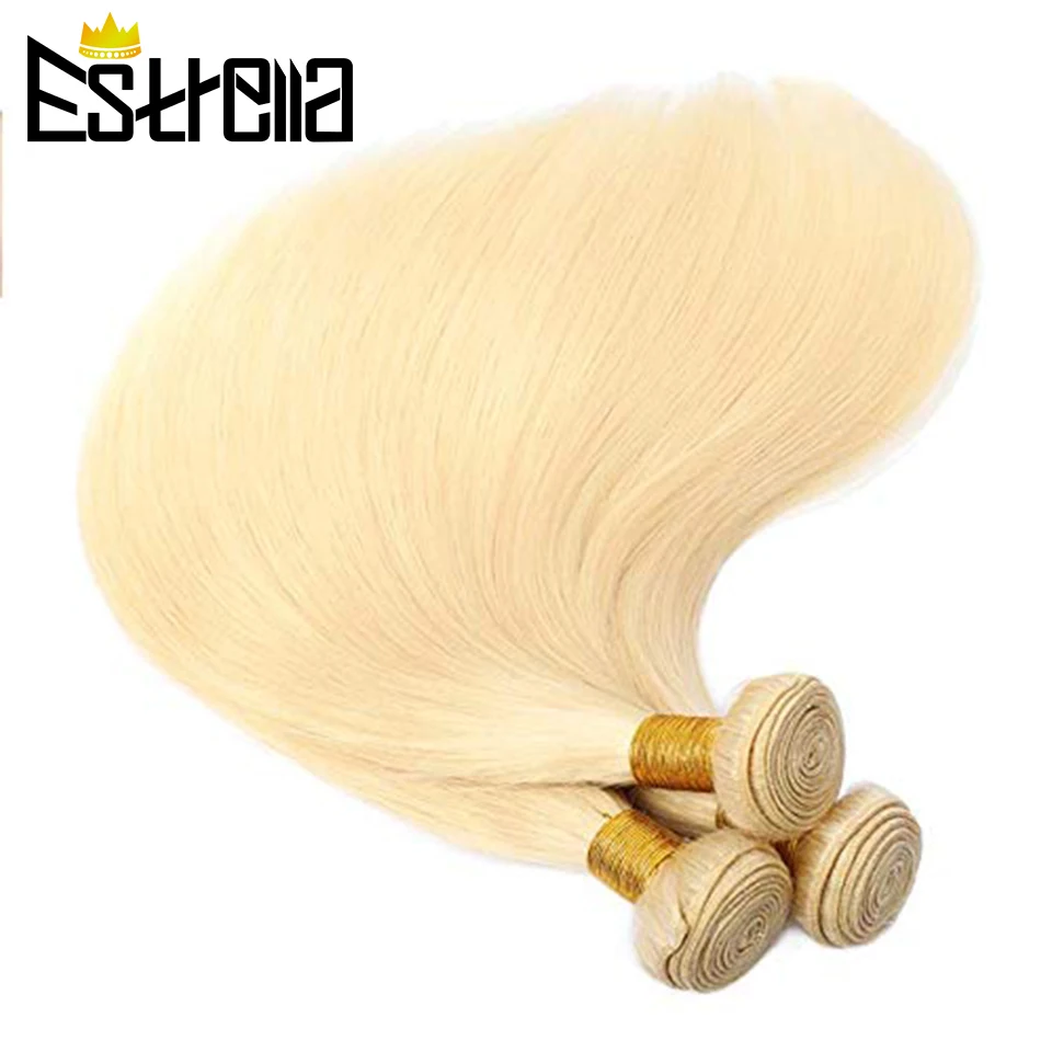 613 Hair Bundle Blond Straight Human Hair Bundles Deal Peruvian 6Pcs Remy Honey Blonde Hair Extensions for Women 100% Human Hair