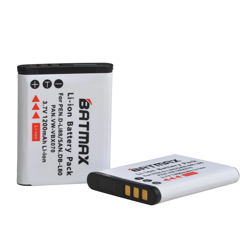 Batmax D-Li88 DB-L80 VW-VBX070 بطارية ل سانيو VPC-CG10 VPC-CG20 ل بنتاكس VPC-CG88 CG100 P70 البطارية
