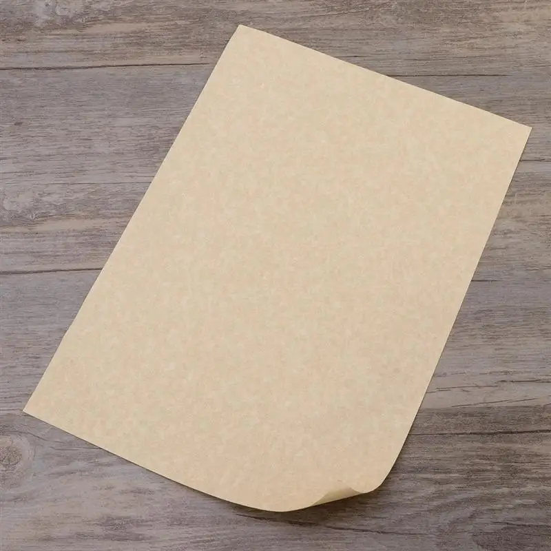 50Pcs A4 Paper Sheets Parchment Retro Paper for Certificate and Diploma 90g (Light Brown)