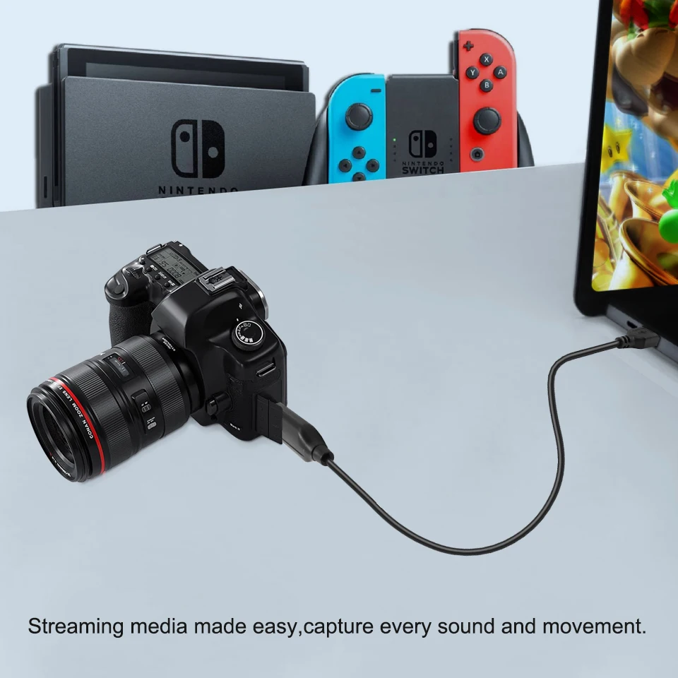 Wiistar Video Capture Card USB 4K HDMI Video Game Grabber Record for PS4 Camcorder Switch Live Broadcast Camera