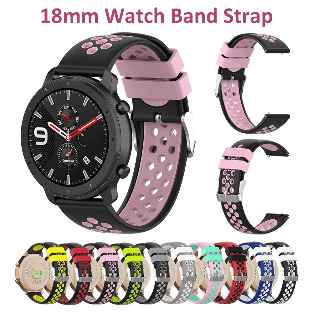 18mm Watch Band for Garmin Venu 2S / Vivoactive 4S / Vivomove 3S Soft Silicone Wristband Strap for Fossil Women\'s Gen 5E 42mm