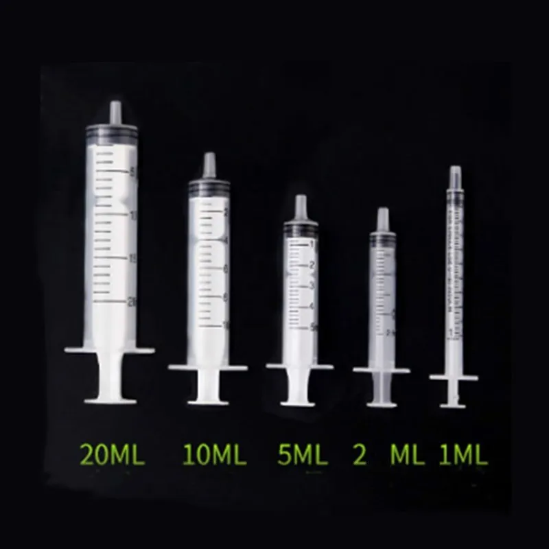 20Pcs 1/2/5/10/20ml Disposable Plastic Syringe With Tip Needle For Feeding Child Pet Industrial Glue Nutrients Perfume Injection