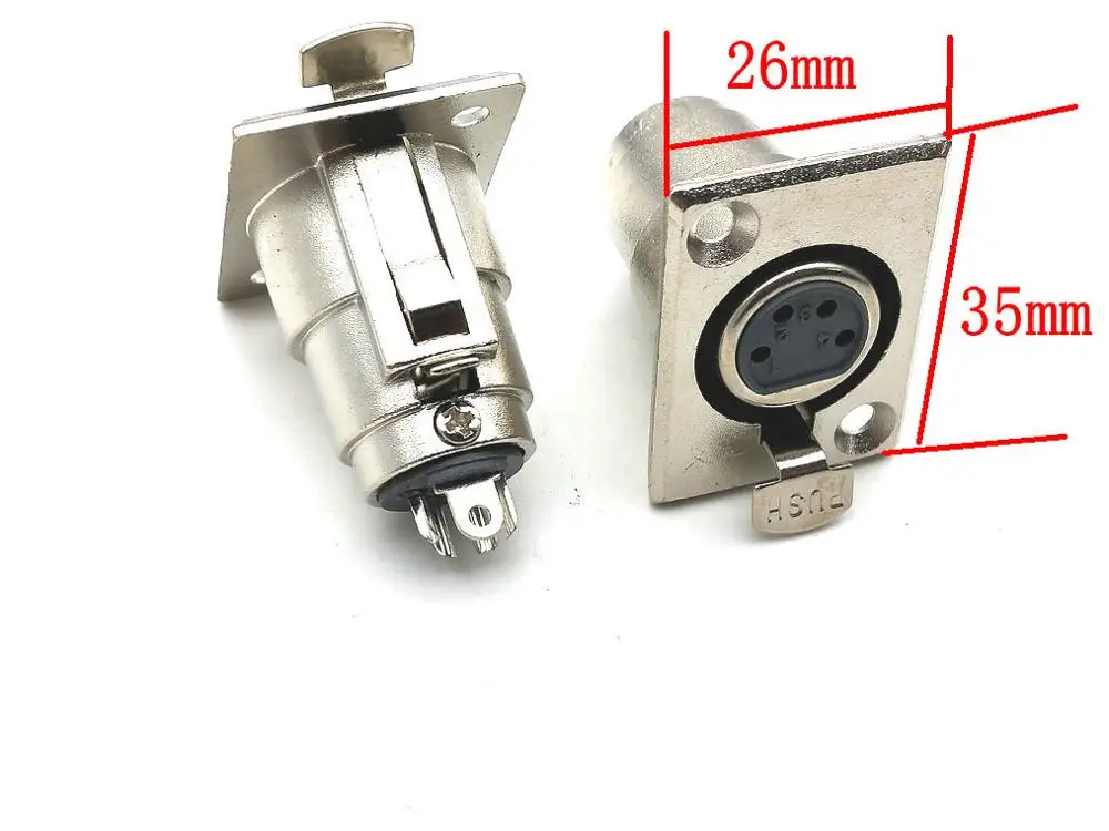 

20 PCS metal XLR 4-Pin Female Chassis Panel Mount Contacts adapter