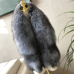 Genuine Real Fox Fur Collar Shawl 100% Natural Fox Scarf For Women Neck Warm Fur Muffler Whole Fox Big Scarves Female Wrap