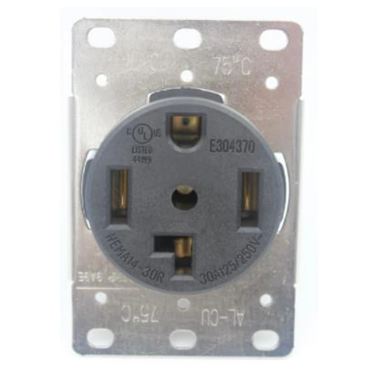 American Black 250V 30A Generator Anti-off Electric Plug NEMA 14-30P 14-30R Industrial Power Plug Socket Inline Wire Connector