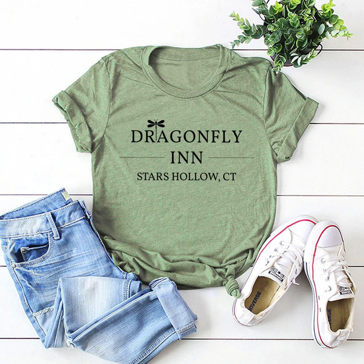 Dragonfly Inn Shirt Gilmore Girls T-Shirt Stars Hollow Tv Show Tees Lorelai Rory Vintage Gilmore Girls Shirts Women Casual Tops