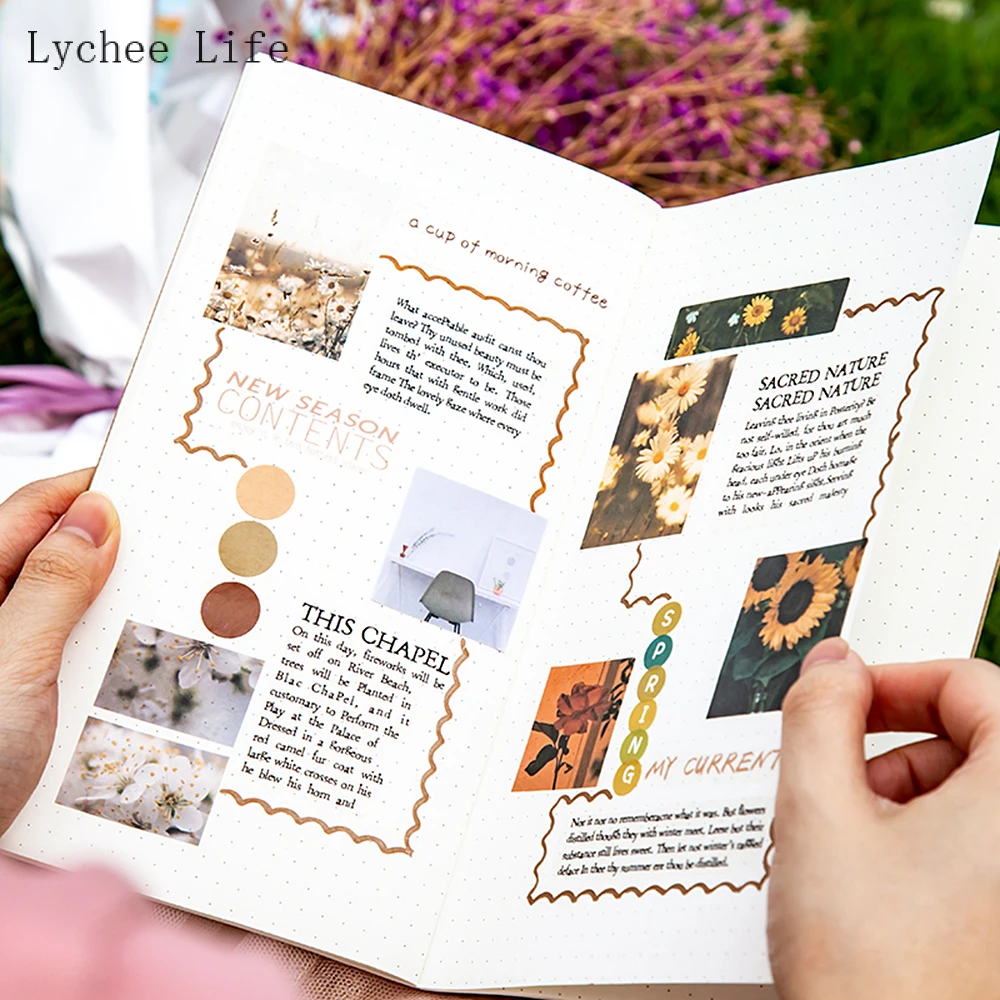 Lychee Life Flower Garden Material Paper Junk Journal Planner Craft Paper Scrapbooking Vintage Decorative DIY Craft Photo Album