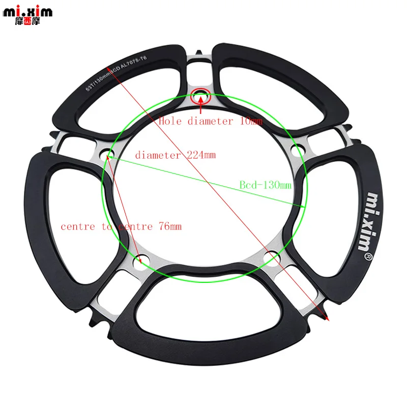 mi.Xim 53t Chain Ring Five holes Chain wheel disc with Shield 130bcd Folding Bike Small Wheel Road Bike Single Disc Tooth Disc