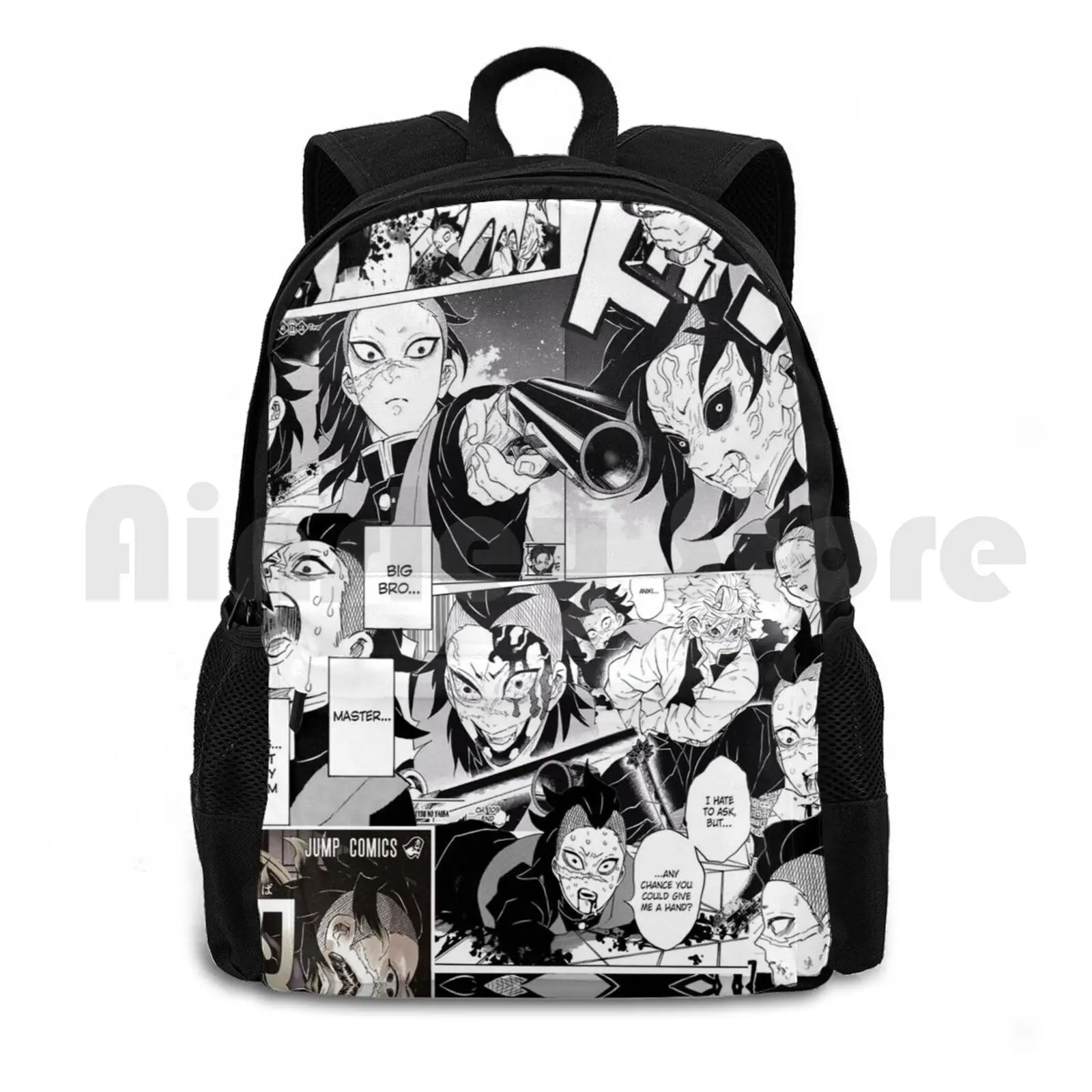 Genya Demon Collage Outdoor Hiking Backpack Riding Climbing Sports Bag Genya Demon Collage Manga Anime Kimetsu No Yaiba Kny