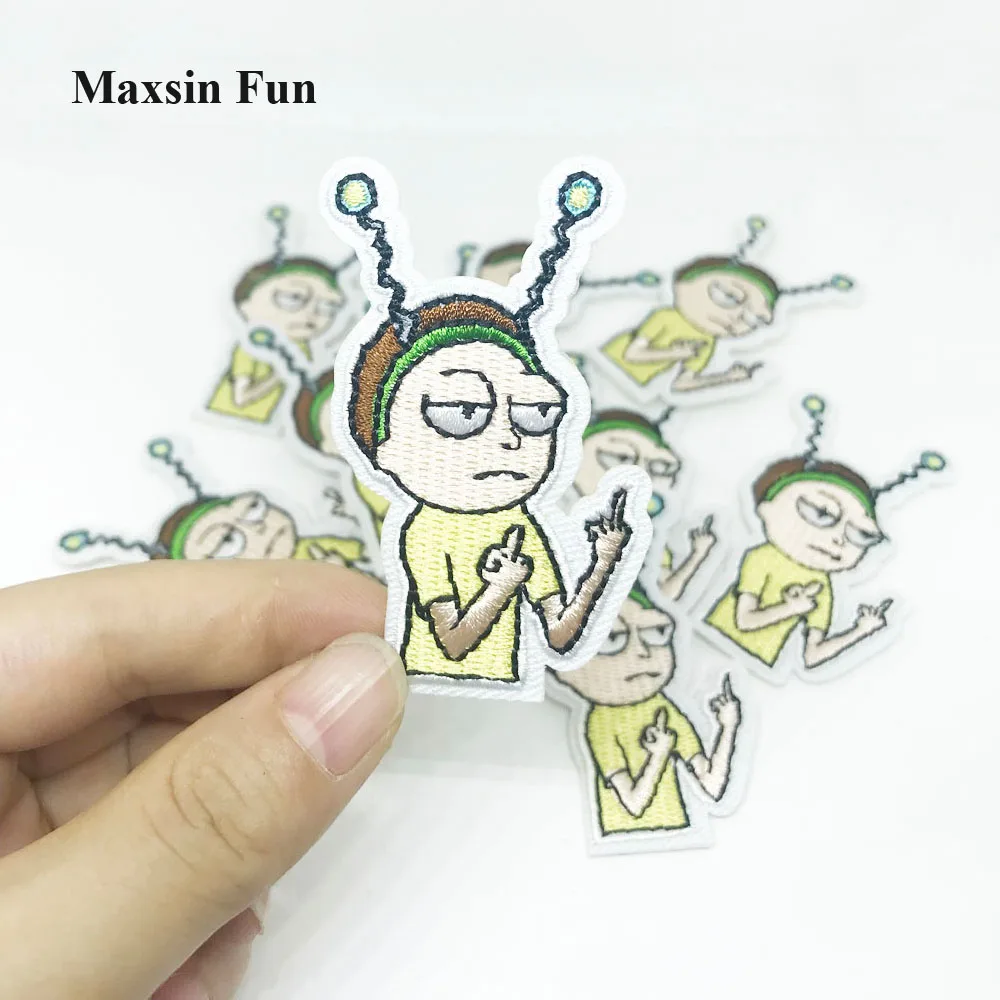 MAXSIN FUN 10 PC Fashion Funny Cartoon Girls Sticker Embroidery Patches Iron On Clothes Applique DIY Decoration Accessories