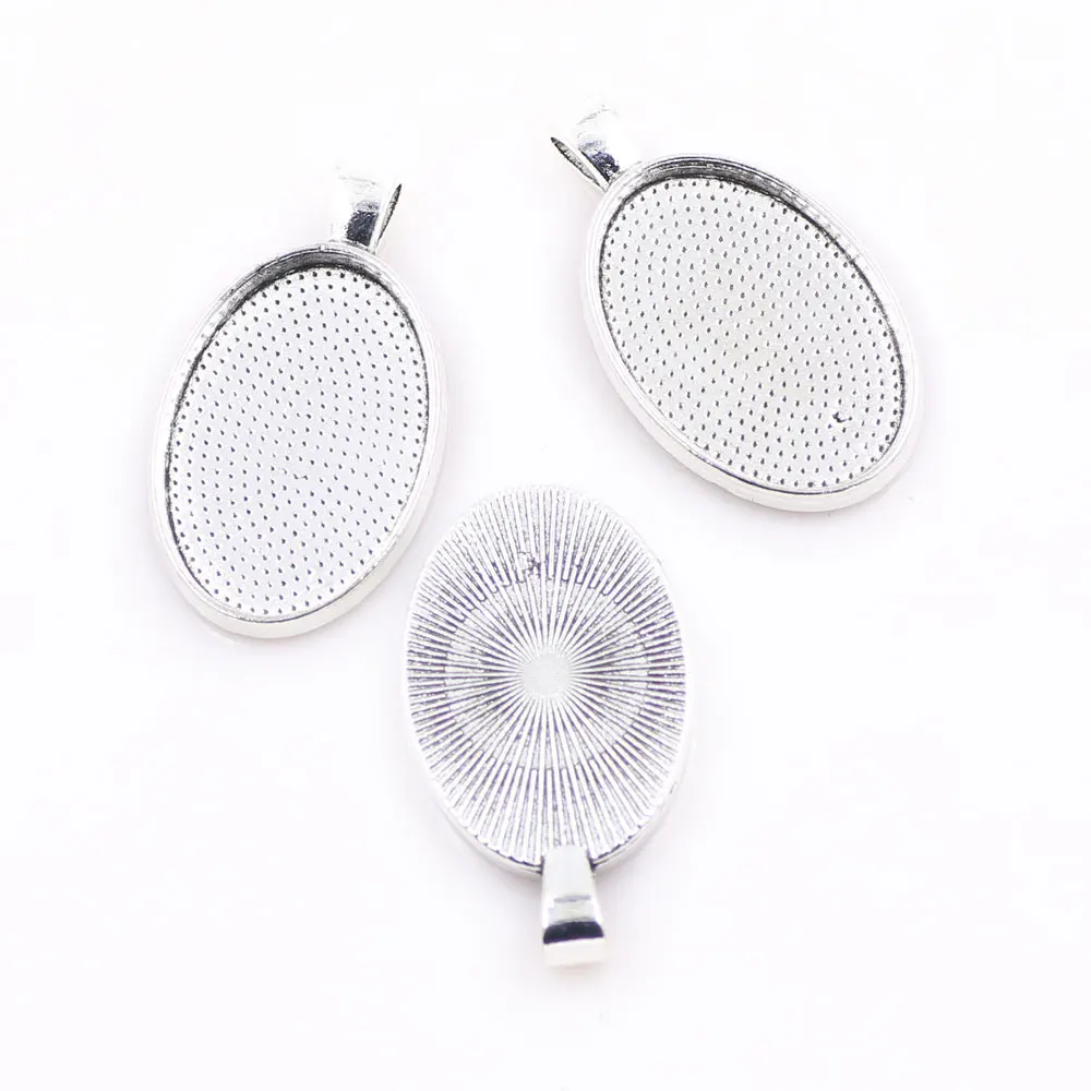 5pcs/lot Retro Pendant 18X25/20X30/30X40mm Oval Cabochon Base Setting Charms Pendant Bezel Tray For DIY Jewelry Making Finding