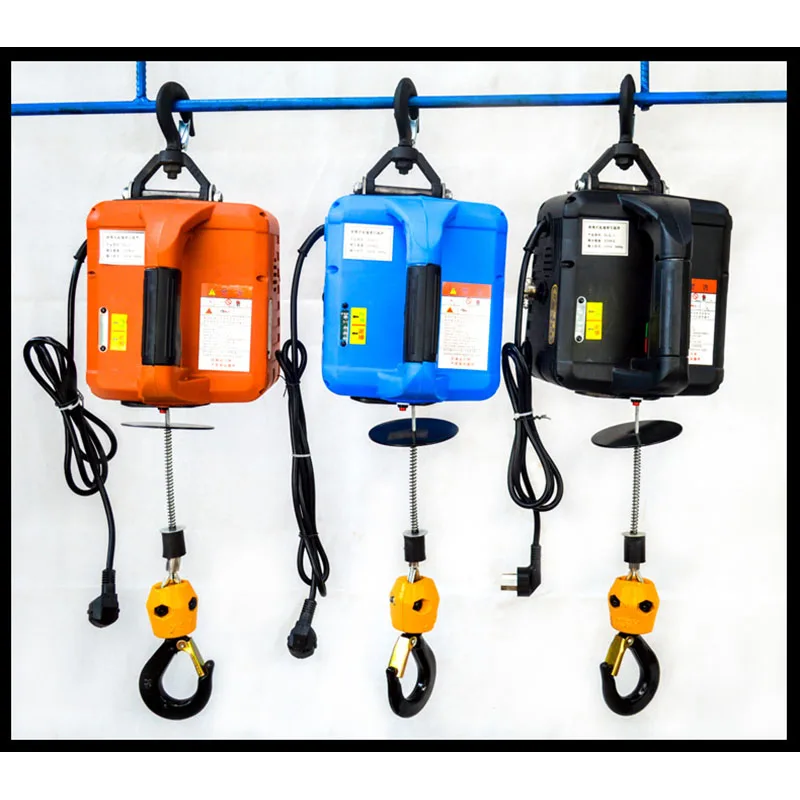 

220V Electric Winch Portable Hand Winch Electric Block Windlass Lifting Hoist Towing Rope 100/200/300/500kg