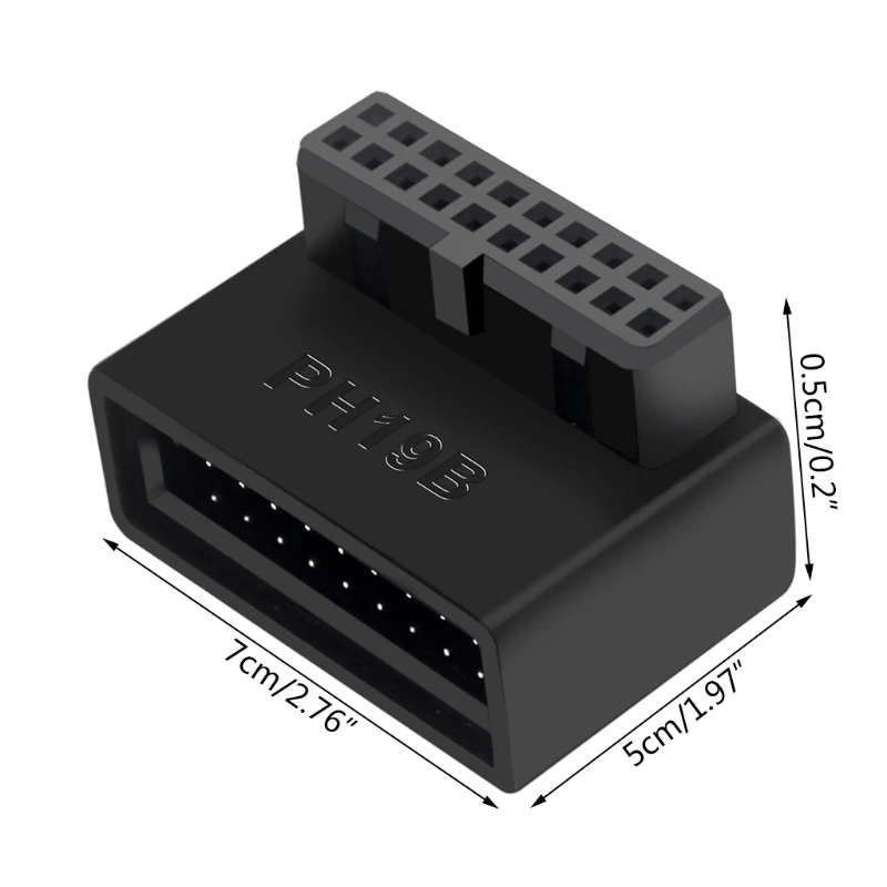 USB3.0 19/20Pin Steering Joint Socket Desktop Computer Motherboard Vertical Pin Holder 90 Degree Elbow Plug Port