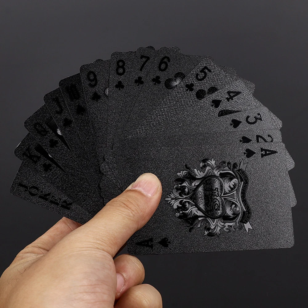 New Black Poker No Color Playing Cards Waterproof PET/PVC Plastic Poker Tourism Souvenir