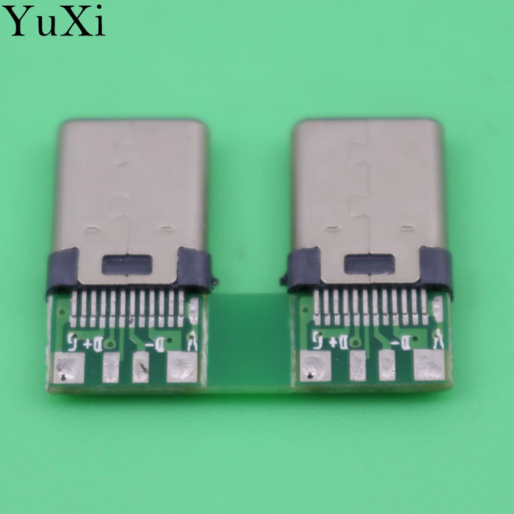 YuXi USB 3.1 Socket Connector Type C male Plug with PC Board repair parts 24pin