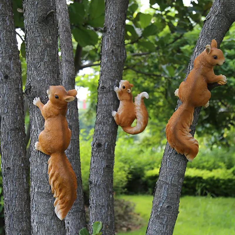 

Creative Resin Squirrel Fairy Garden Accessories Decoration Home Yard Miniatures Feng Shui Outdoor Simulated Animal Ornaments