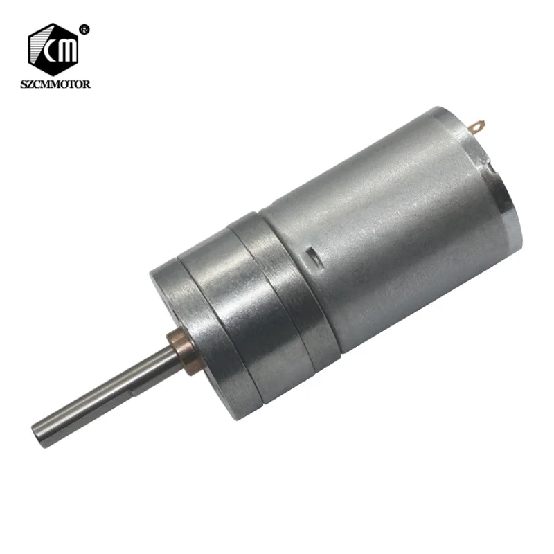 

25mm Diameter Gear box 25mm*4mm Central Long Shaft 6v 12v 24v low Speed rpm dc Gear motor metal geabox Brush Gearmotors