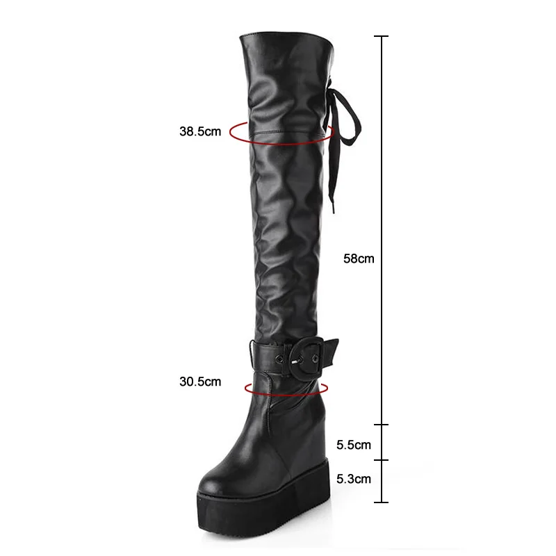 2021 New Winter Over The Knee Boots For Women Increased Internal High Heels Snow Shoes Women Wedges Platform Thigh High Boots