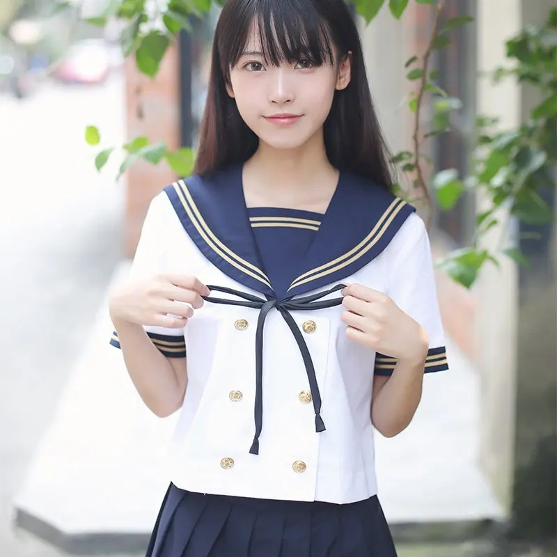 Japanse Matrozenpakje Vrouwen Hoge School Lange Mouwen Zakelijke Kleding Jk Uniform Plooirok Student Kostuum School Uniform