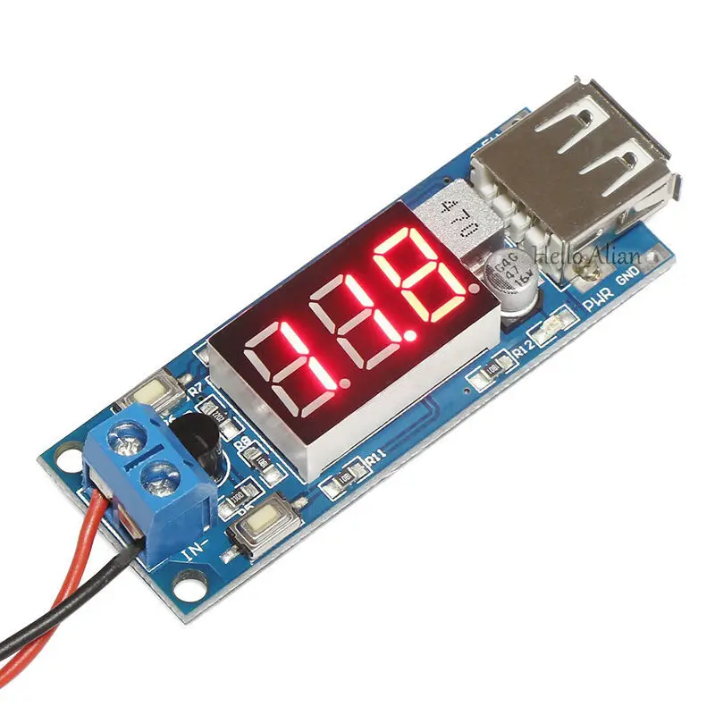 DC 4.5V-40V 12V To DC 5V 2A USB Charger Step-down Converter Car LED Voltmeter Module