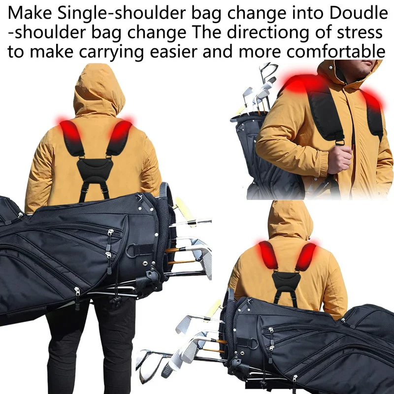 New Double Shoulder Adjustable Golf Bag Straps Replacement Strap Padded Comfort Backpack Fits All Brands Bags Drop Shipping