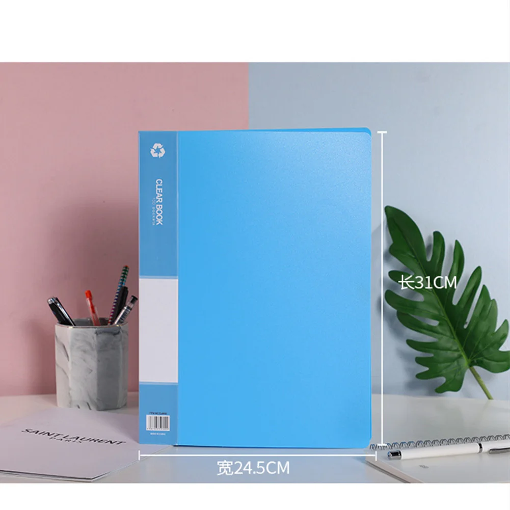 20 Pages Plastic Presentation Book Portfolio Folder File Folder Clear Sleeves Protectors Display Book Document Organizer Office