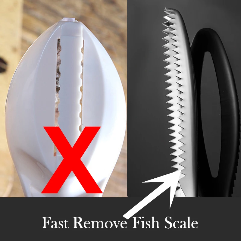 Efficient Fish Scales Scraping Stainless Scaler For Fish Cleaning Tools Fish Skin Brush Scraping Scale Peeler Fish Scale Remover