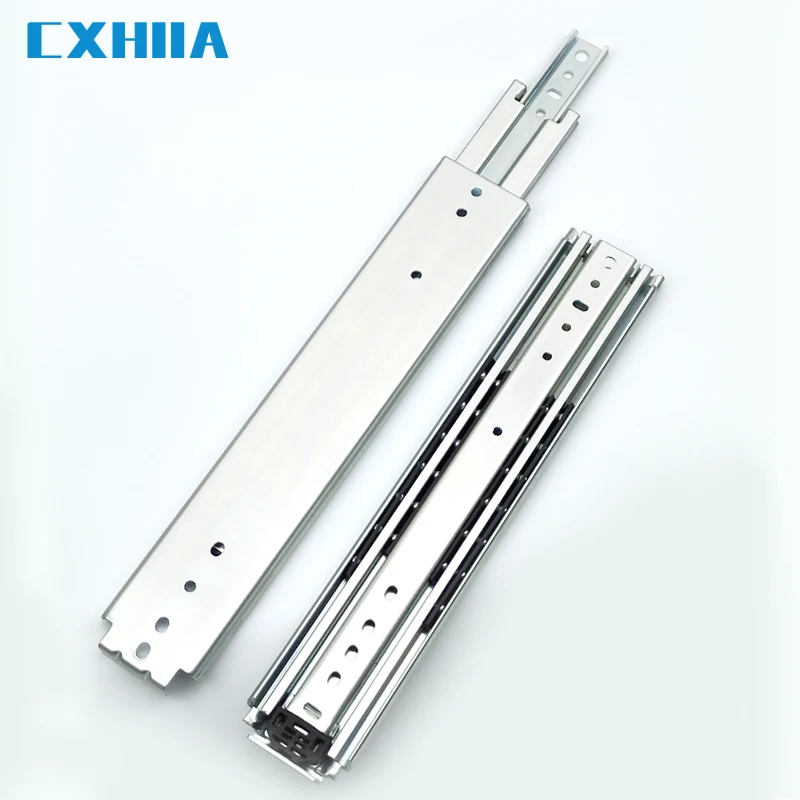 Imagem -02 - Cxhiia 76 Trilho de Corrediça Industrial Resistente Largo rv Engrossado Guia de Gaveta Slideway Três-seção Recipiente Modificado Trilha