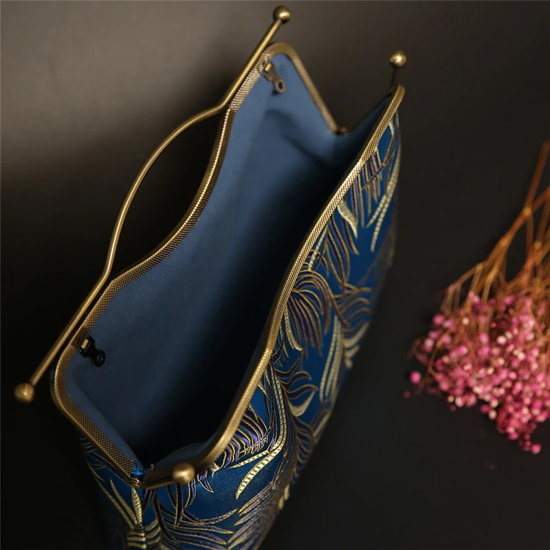 1/2Pcs Deepeel 20.5/27cm Metal Wallet Frame Embossed Hand Pull Parts Purse Bag Handle Kiss Clasp Lock DIY Hardware Accessories