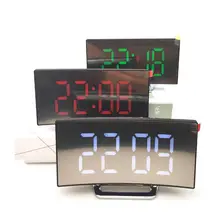 Mirror Digital Alarm Clock with Temperature and Date #4