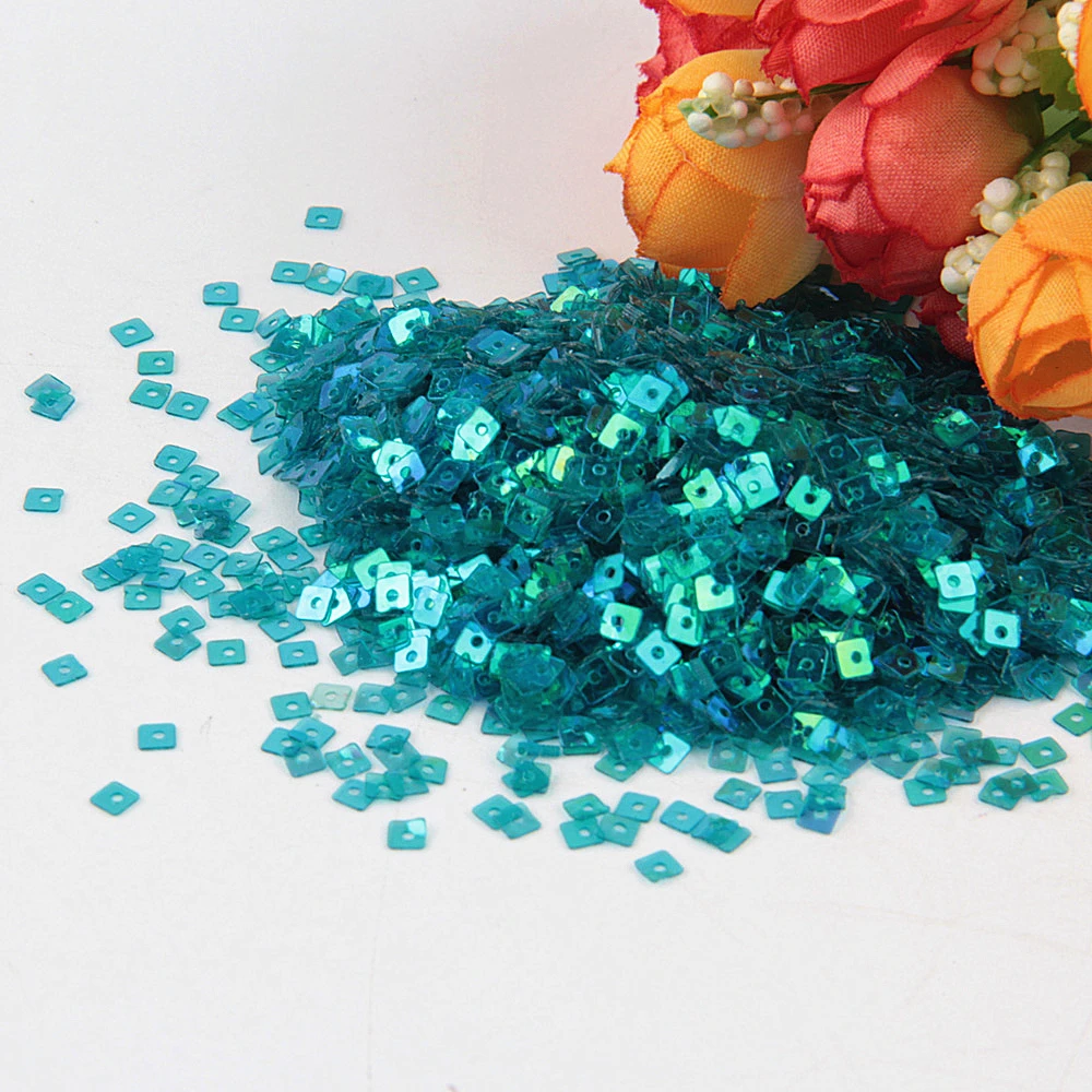 Paillette Square Sequins 3mm PVC Flat Round Loose Sequin Paillettes Sewing Wedding Craft Home Women Garment Diy Accessories 10g