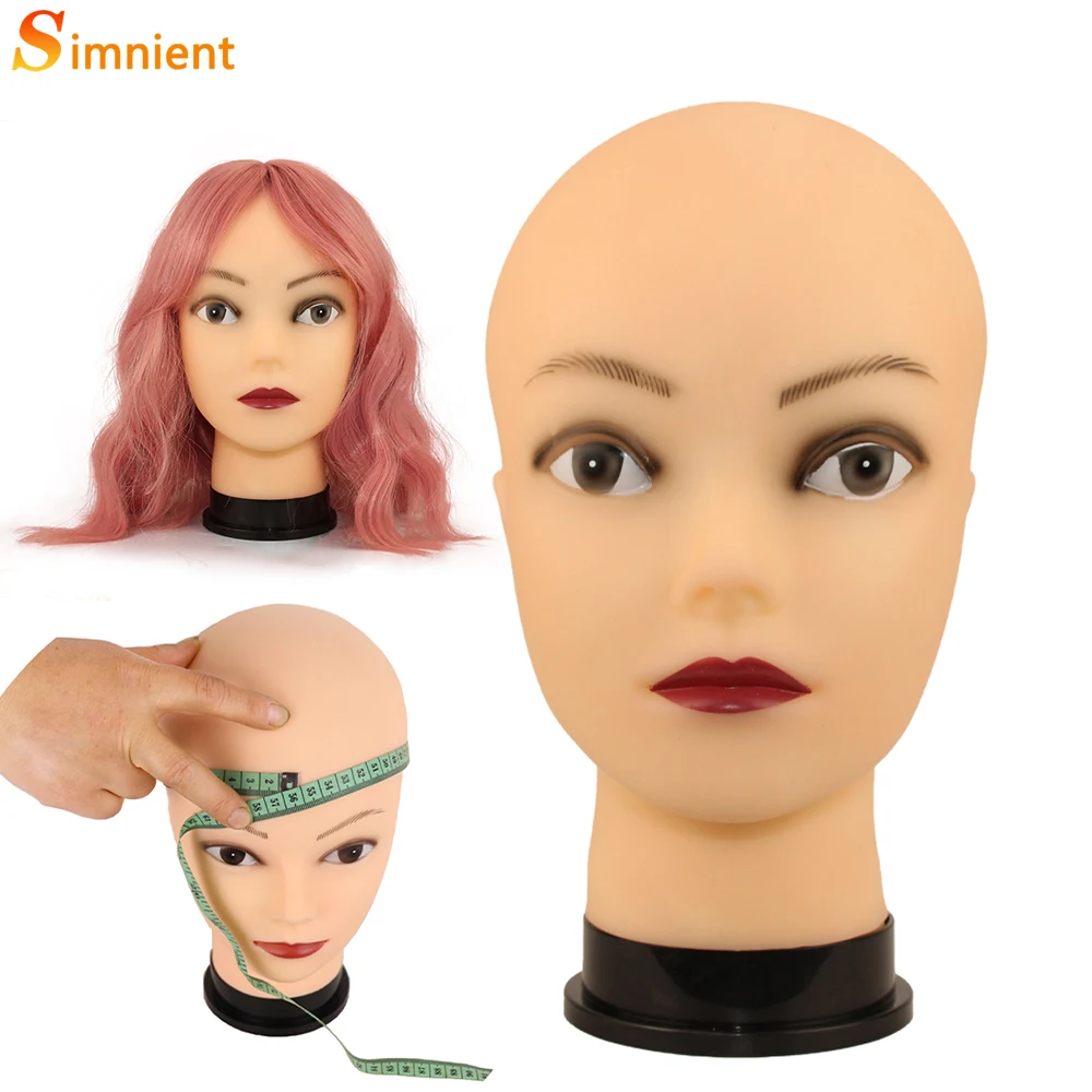 Tête de mannequin simnient blad avec trépied, tête d\'entraînement pour perruque, tête de mannequin de cosmétologie pour la pratique du maquillage,